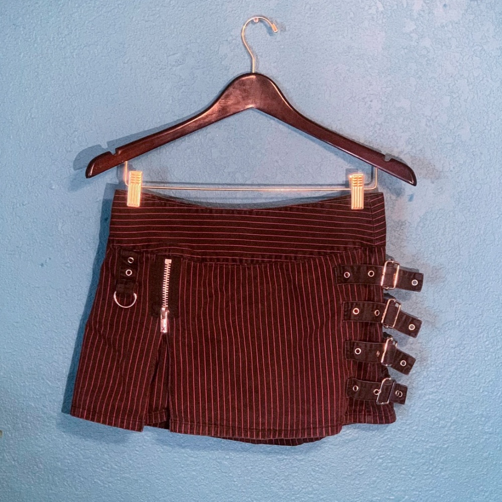 Tripp Black and Red Pinstripe Mini Skirt